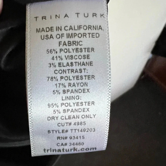 Trina Turk Sheila Chevron Print Sleeveless‎ Dress Black White Size Large - Picture 9 of 9